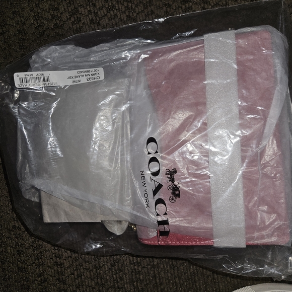 Watermelon Pink snd Gold Crossbody Authentic Purse - Picture 4 of 5